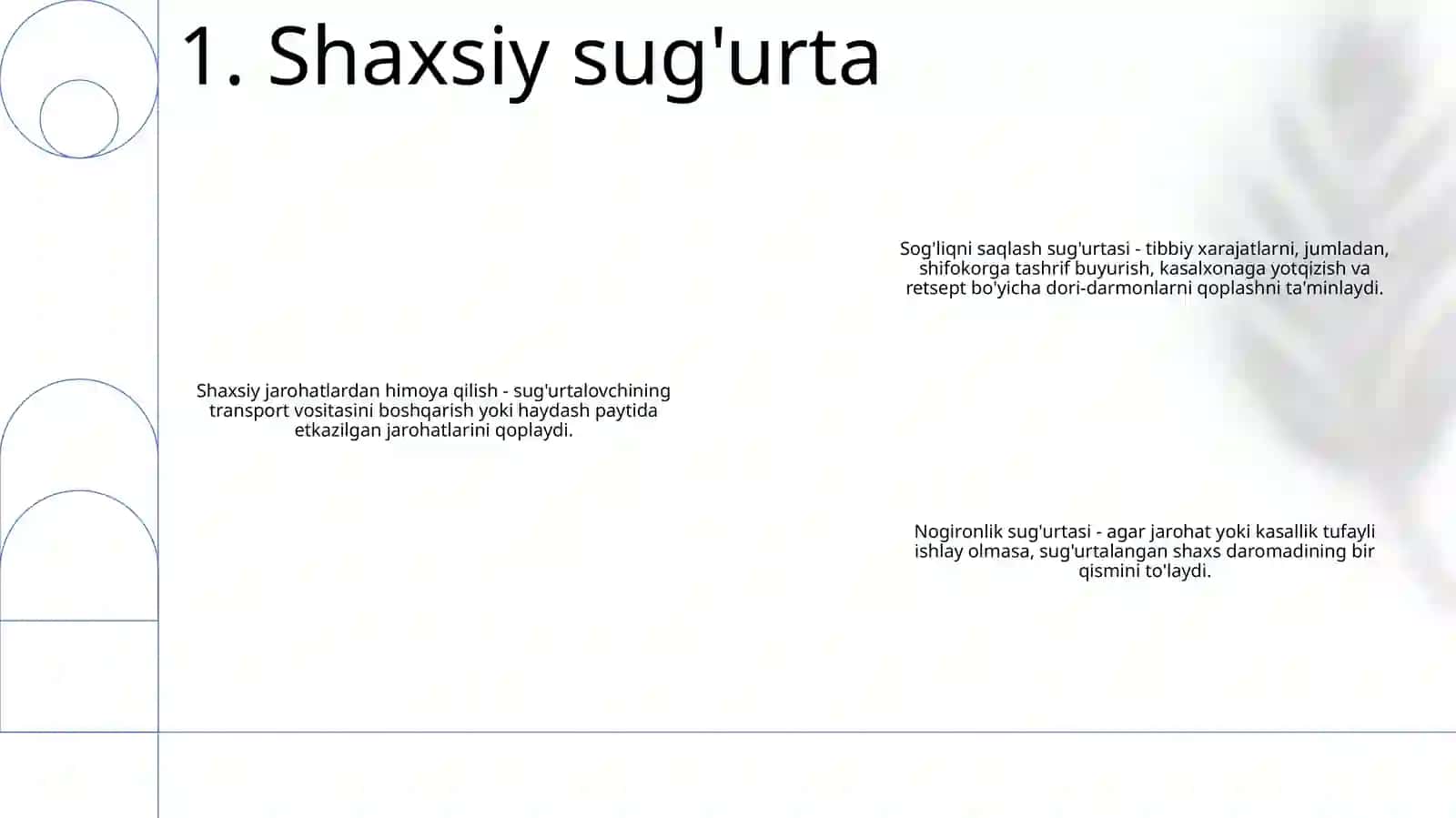 Sugurta Xizmatlaridan Foydalanish Sohalari Boyicha Tasniflash 2