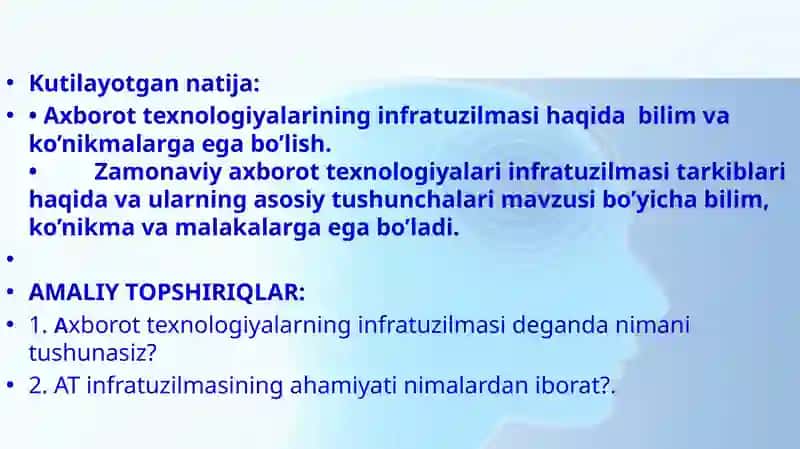 Axborot texnologiyalarning infratuzilmasi 2