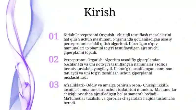 Perseptronni Órgatish 2