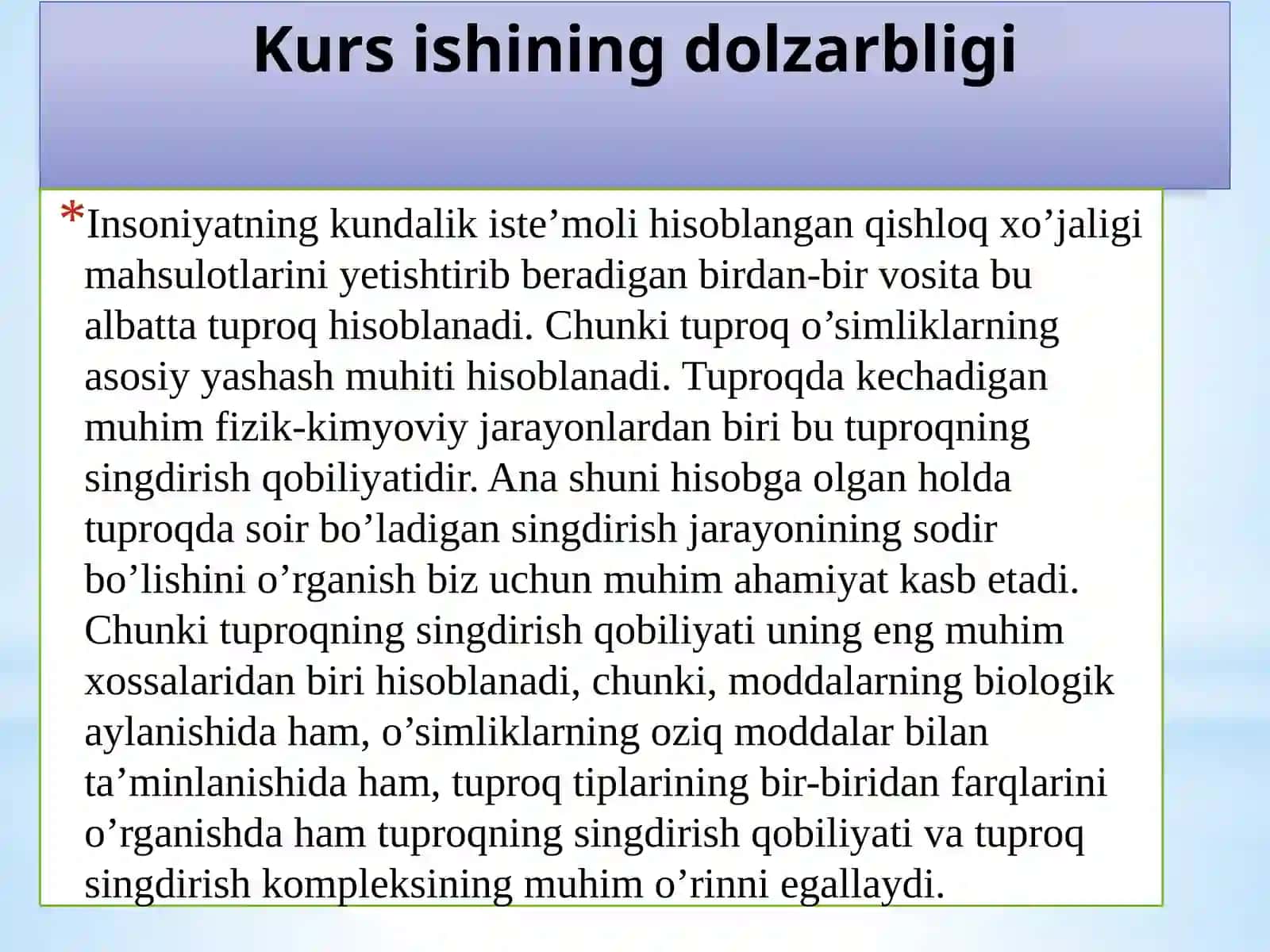 Tuproq kimyosi kurs ishi 2