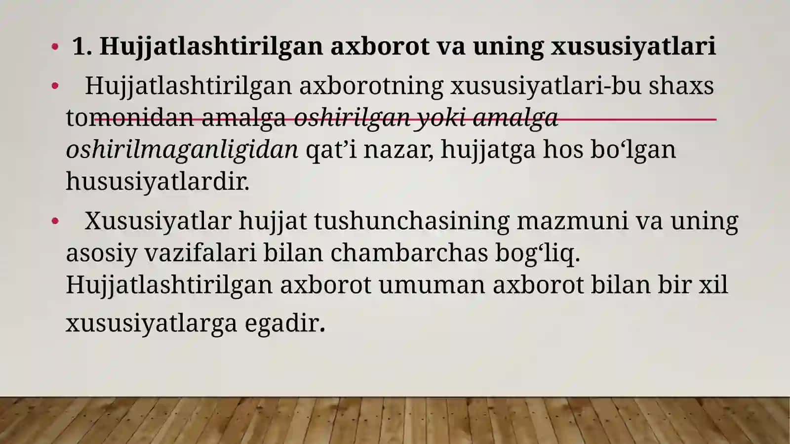 Hujjatning ahborot hususiyatlari va kommunikatsiya imkoniyatlari 2