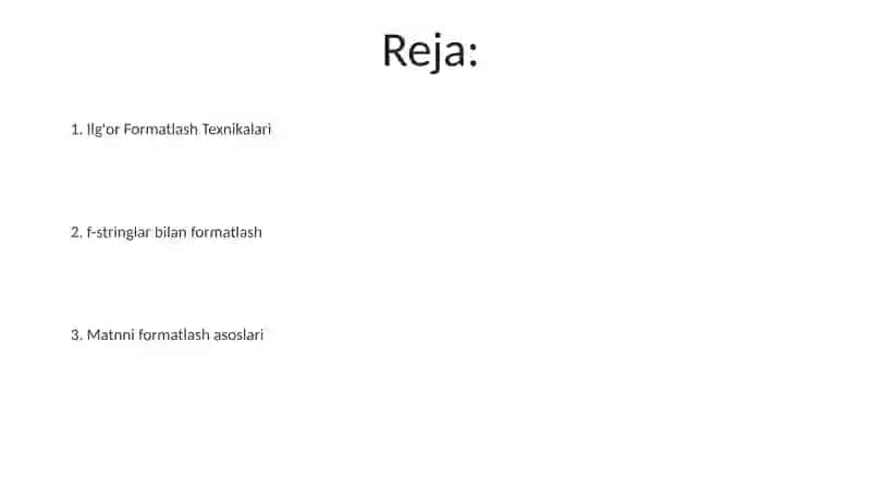 Ilg'or Formatlash Texnikalari 2