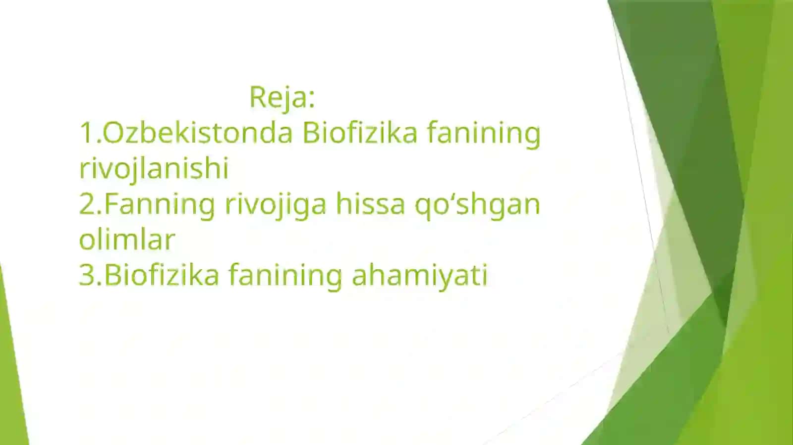 Oʻzbekistonda Biofizika fanining rivojlanishi 2