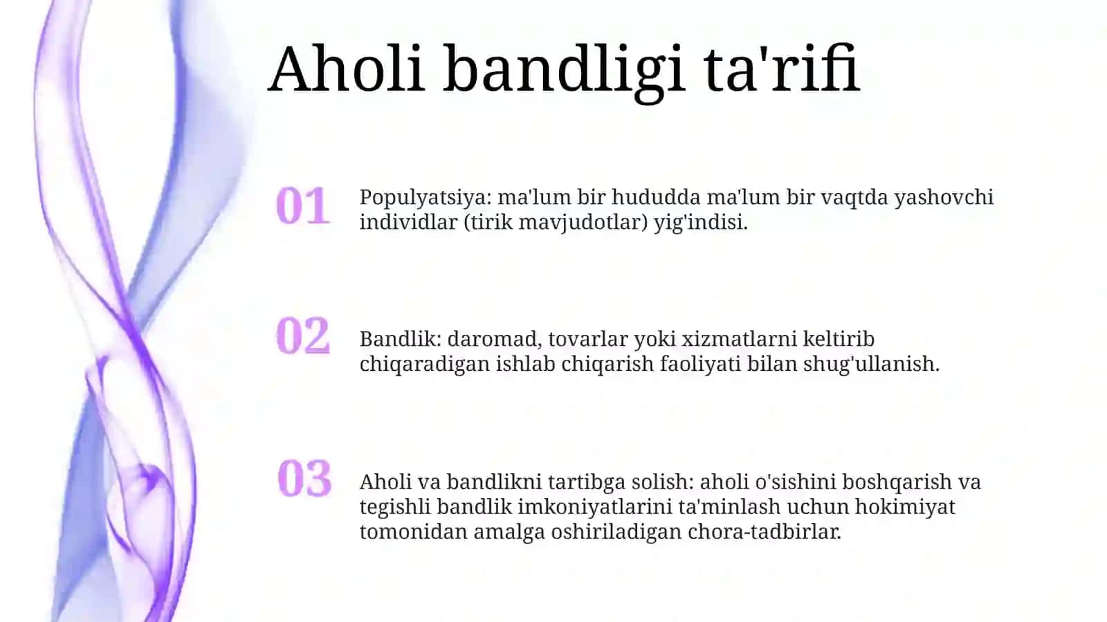 Aholi Bandligi Va UniTartibgaSolish 2