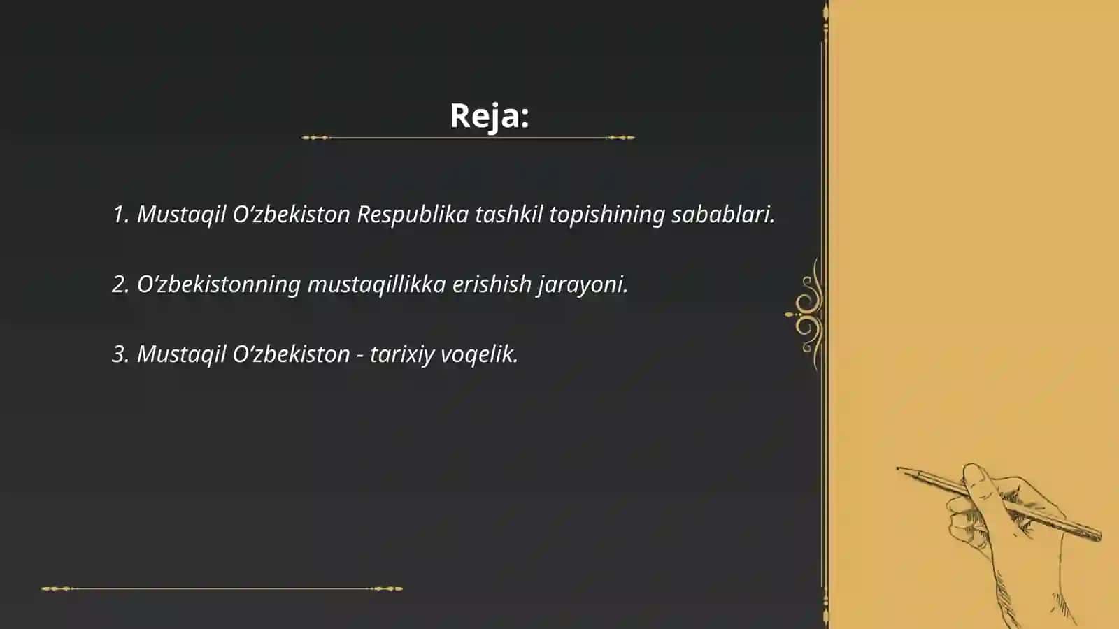 MUSTAQIL O‘ZBEKISTON RESPUBLIKASI TASHKIL 2