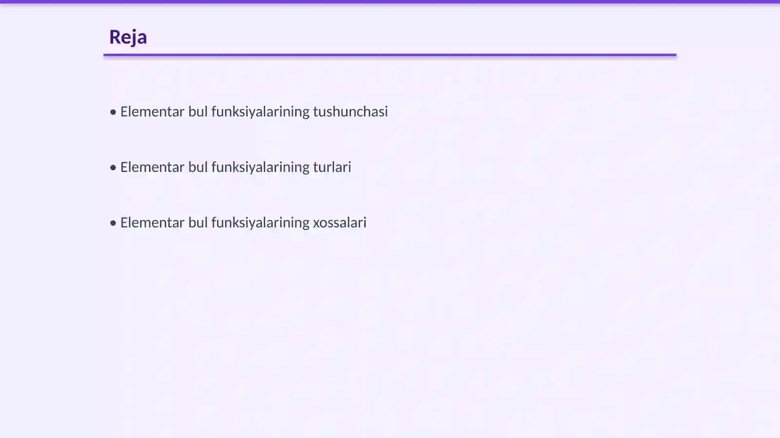 Elementar bul funksiyalari 2