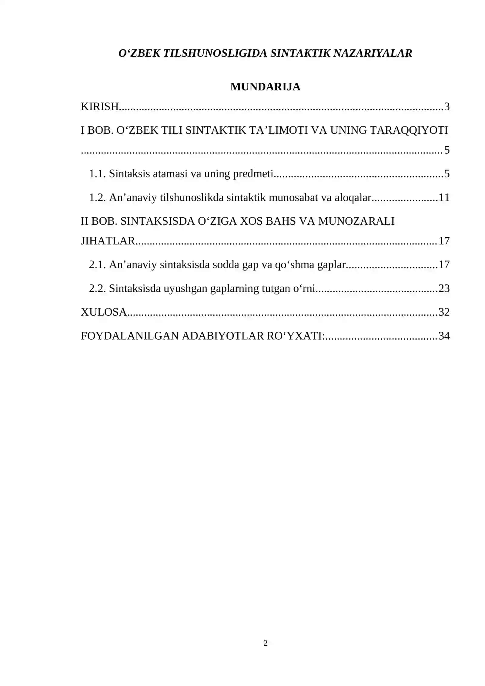 %kurs - O‘zbek tilshunosligida sintaktik nazariyalar 2 2