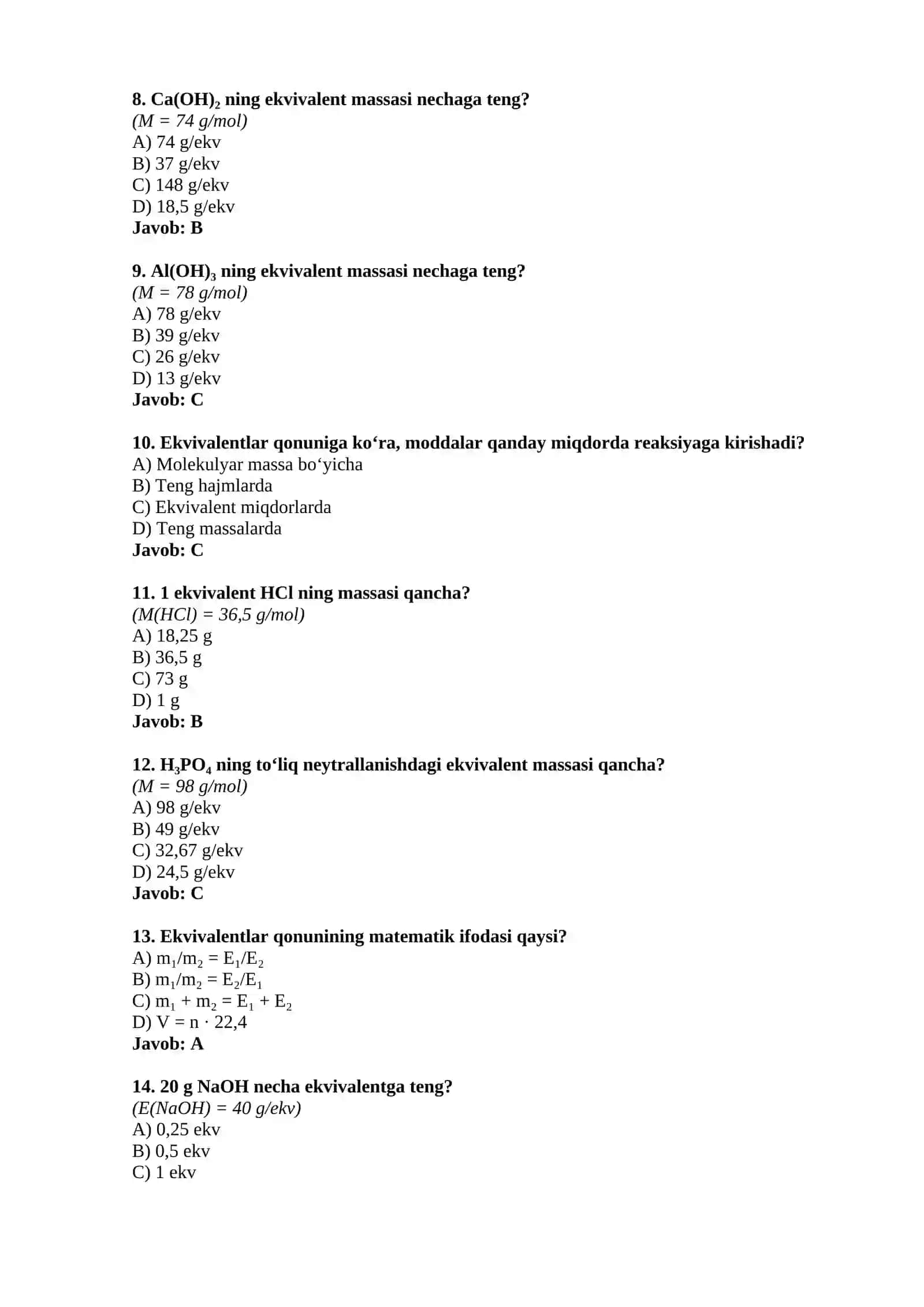 Ekvivalent qonuni 2