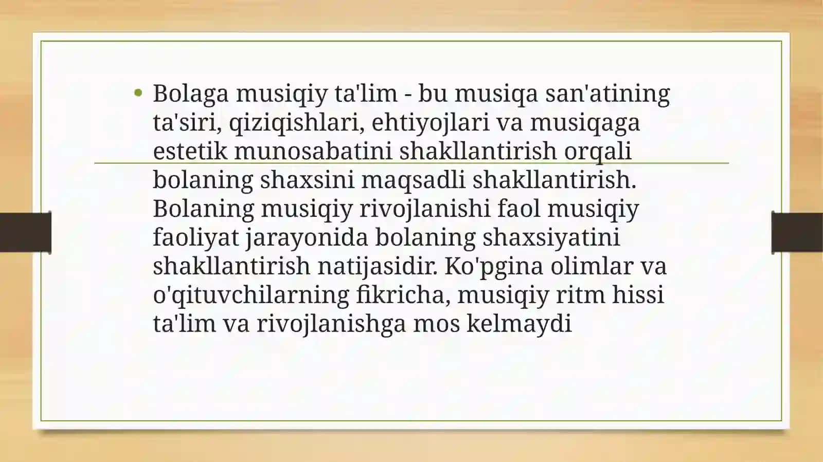 Bolalar hayotida musiqaning o’rni va roli 2