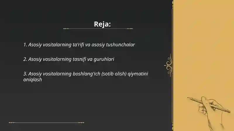 Asosiy vositalarning buxgalteriya hisobi 2