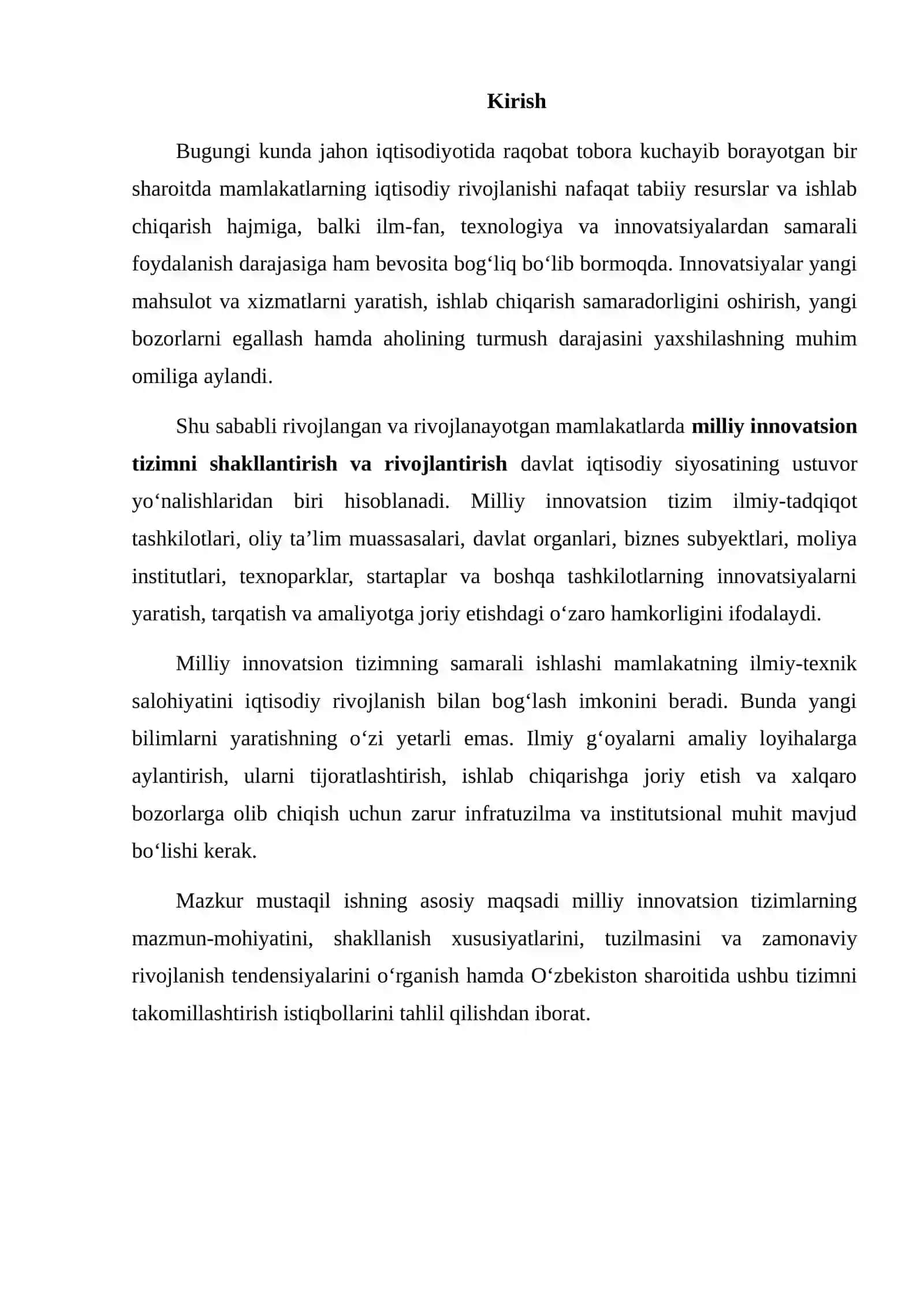 MILLIY INNOVATSION TIZIMLAR: SHAKLLANISHI, TUZILMASI VA RIVOJLANISH TENDENSIYALARI 2