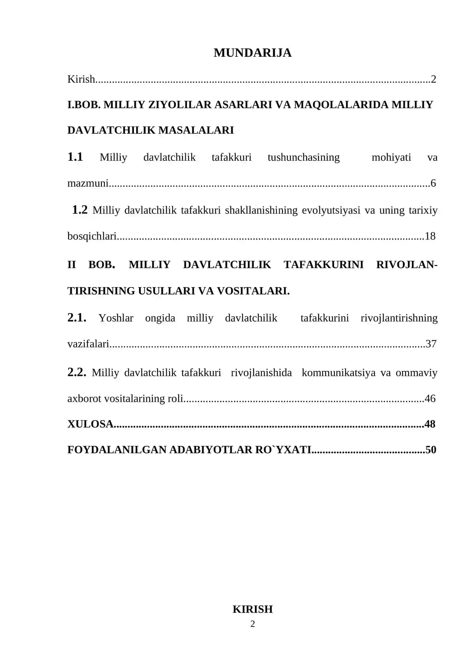 Milliy Ziyolilar Asarlari va Maqolalarida Milliy Davlatchilik Masalalari 2
