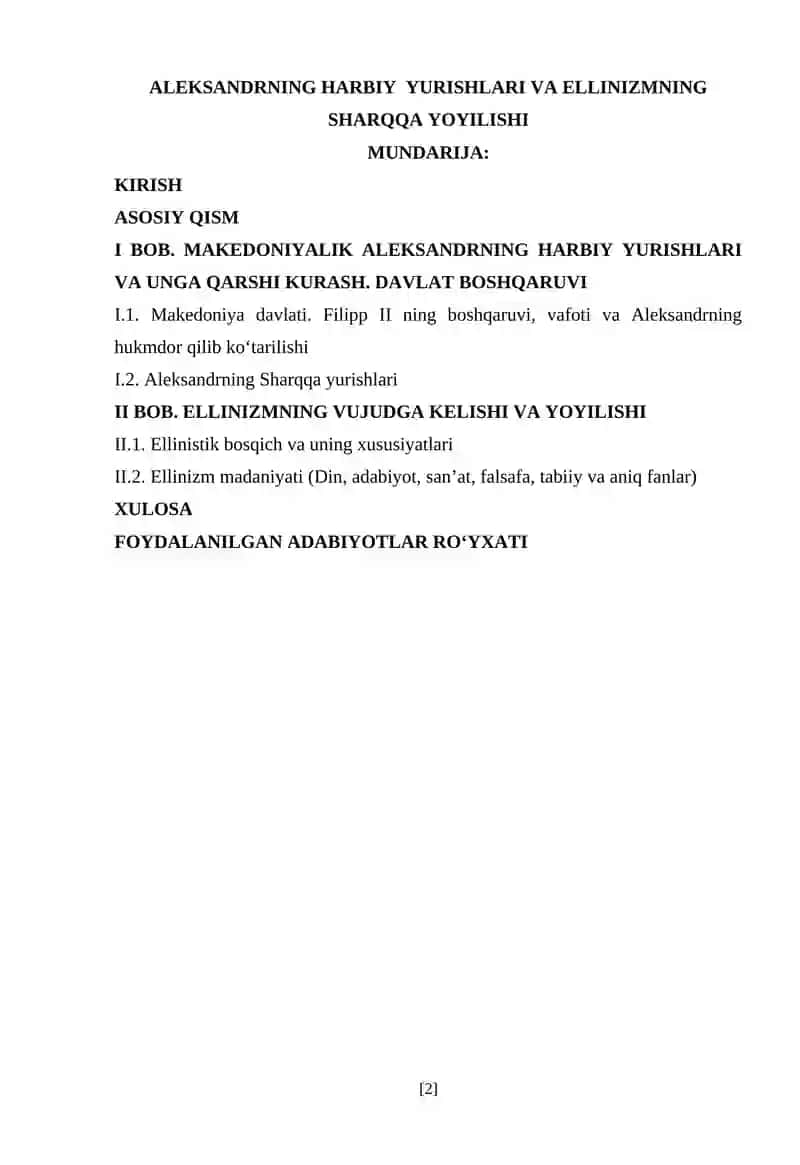 ALEKSANDRNING HARBIY YURISHLARI VA ELLINIZMNING SHARQQA YOYILISHI 2