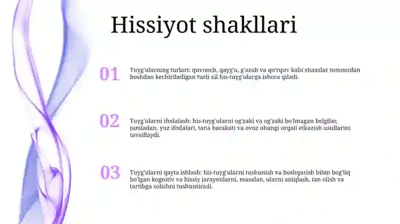His Shakllari Hisy Halotlarining Ifodalashi Hislarni Kechirish 2
