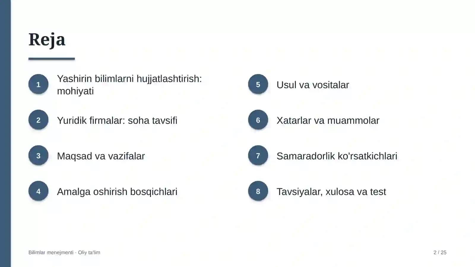 Yuridik firmalarda yashirin bilimlarni aniqlash va hujjatlashtirish 2