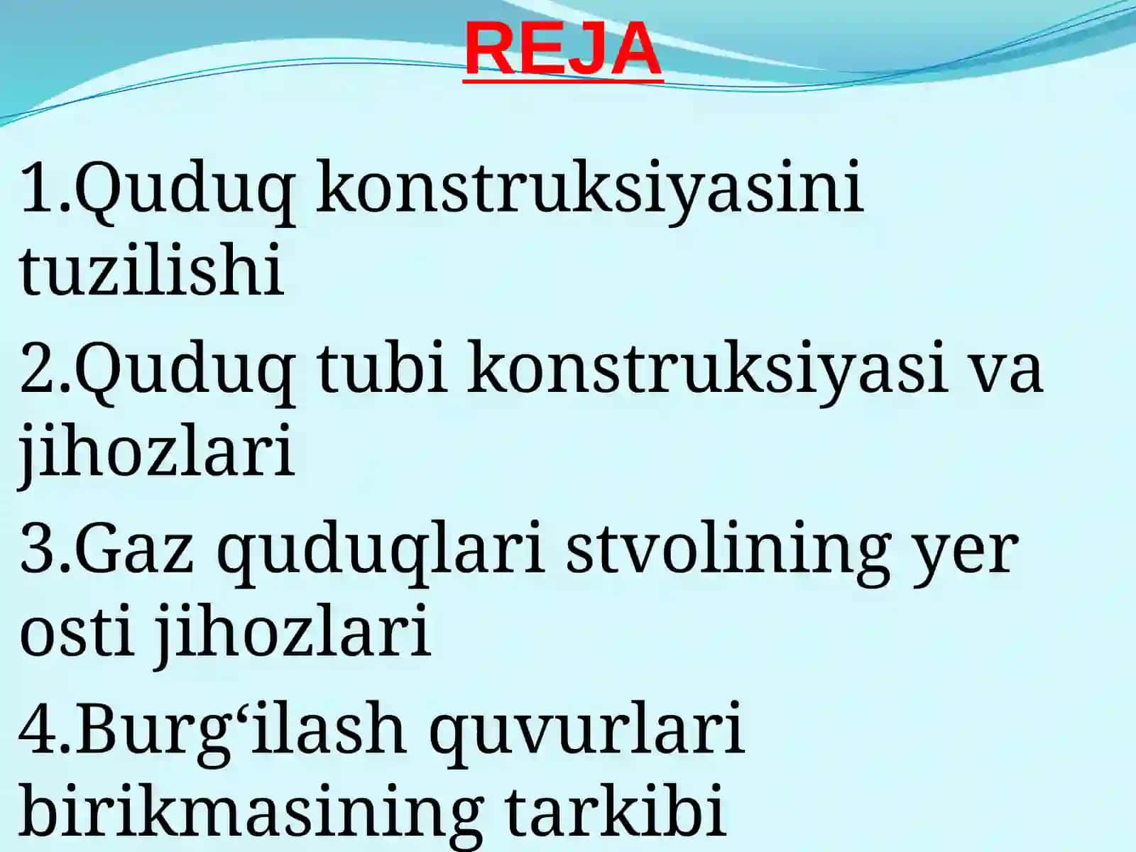 Neft va gaz quduqlarining jihozlari 2