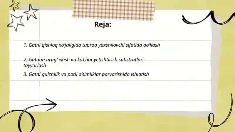 Gatdan turli sohalarda foydalanish 2