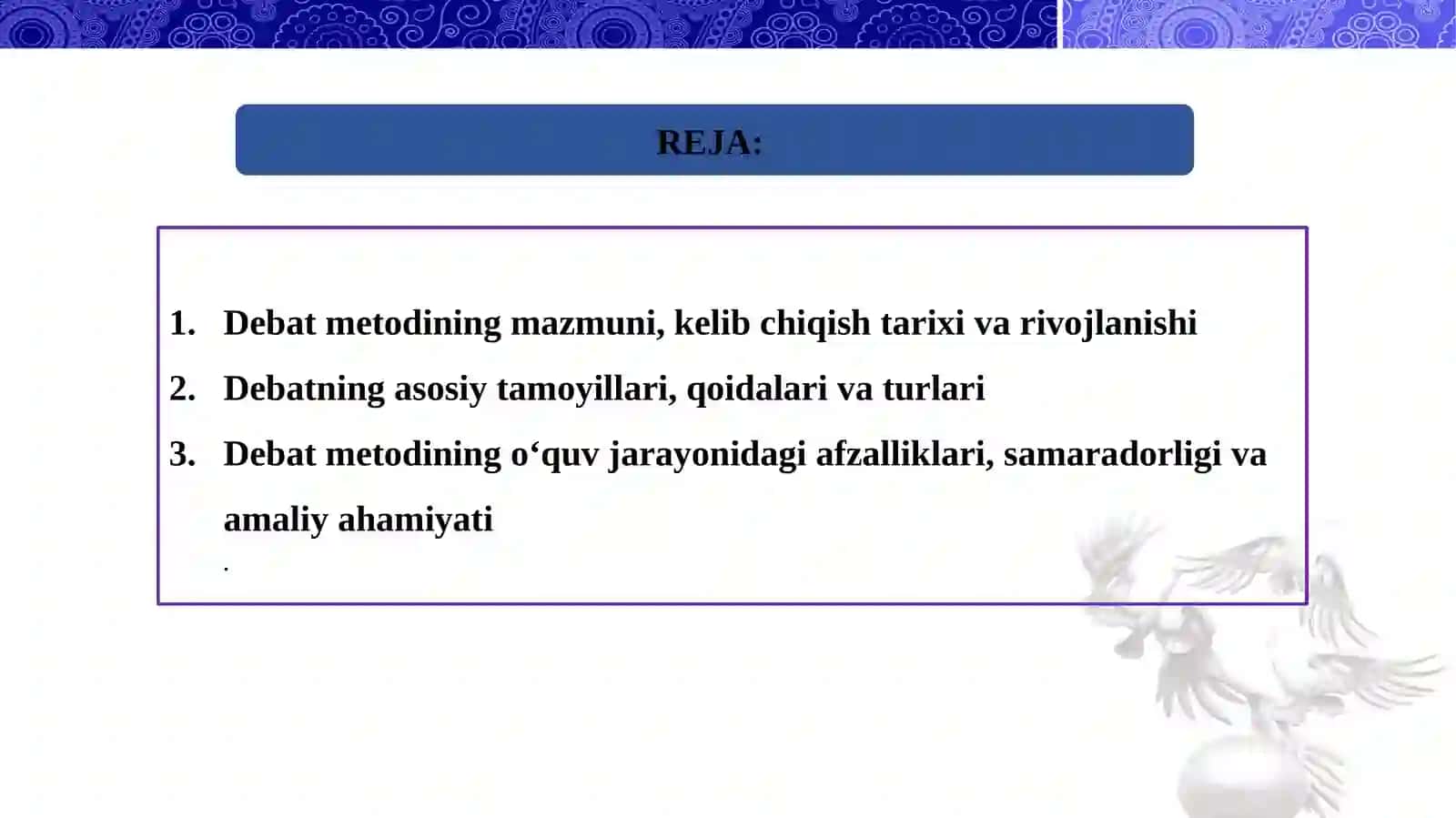 METOD DEBAT TEXNOLOGIYASI 2