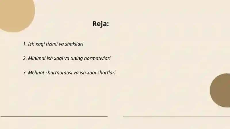 Ish xaqi va mehnat munosabati 2