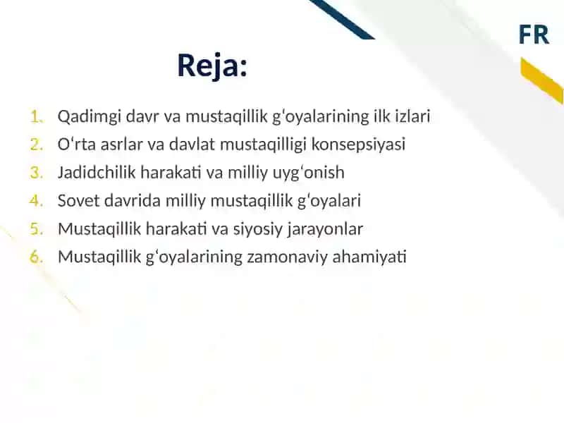 O'zbekistonning eng qadimgi davridan toki mustaqillikkacha bo'lgan vaqtdagi mustaqillik g'oyalarining tarixiy asoslari 2