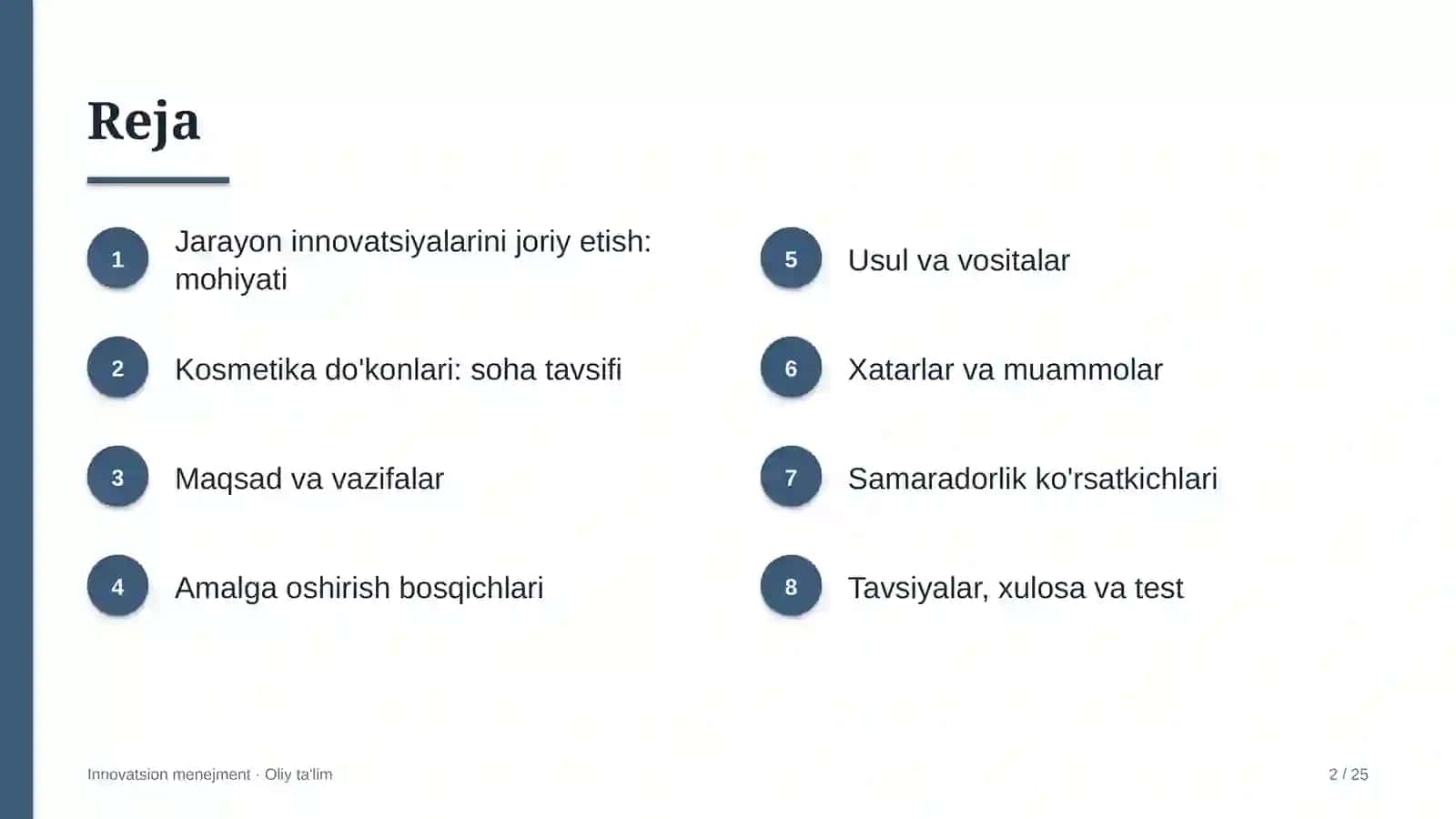 Kosmetika do'konlarida jarayon innovatsiyalarini joriy etish 2