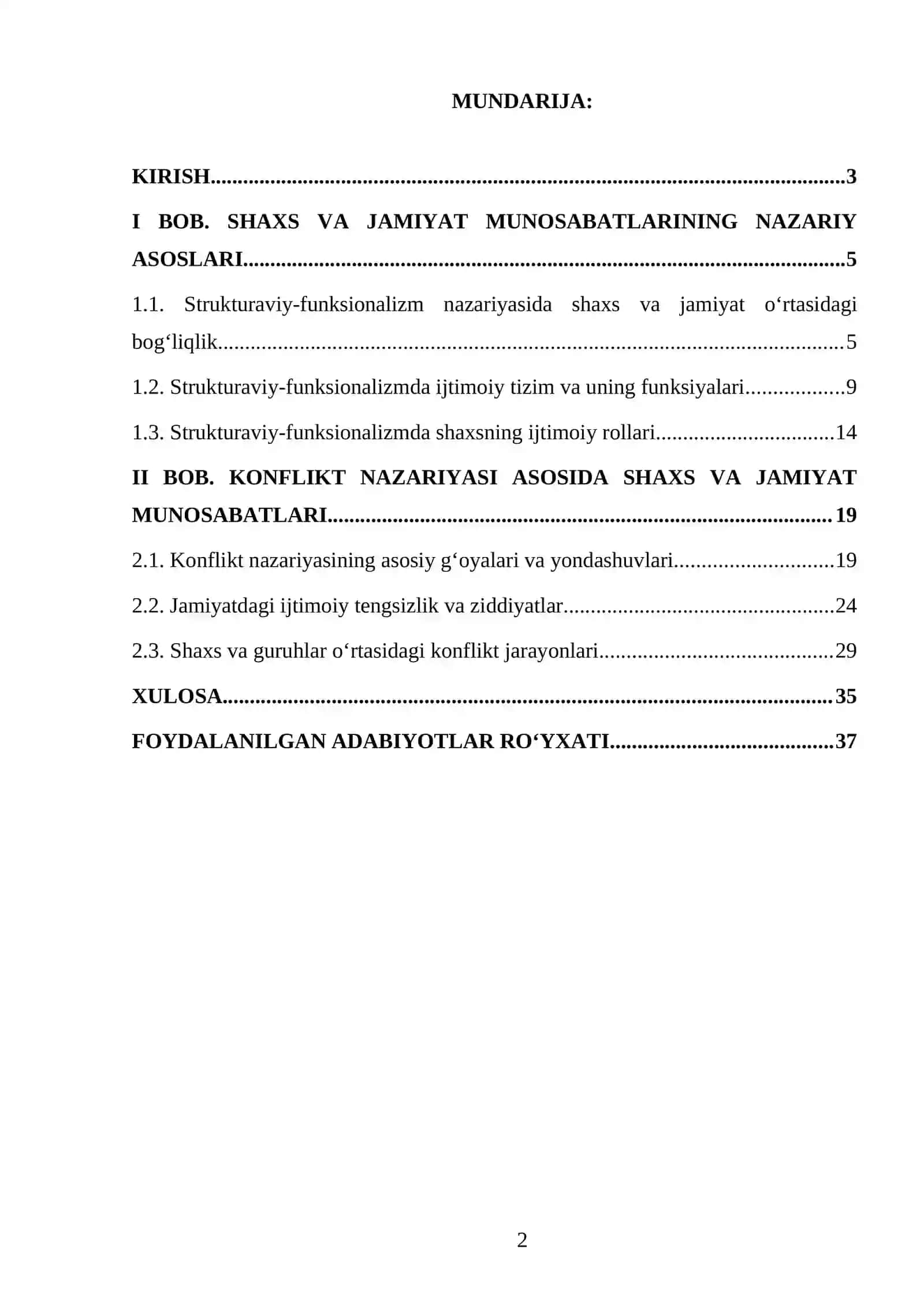 Shaxs va jamiyat o'rtasidagi munosabat strukturaviy-funksionalizm va konflikt nazariyalari asosida tahlil 2