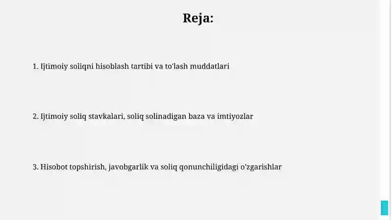 Ijtimoiy soliqni hisoblash tartibi va byudjetga to‘lash muddatlari 2