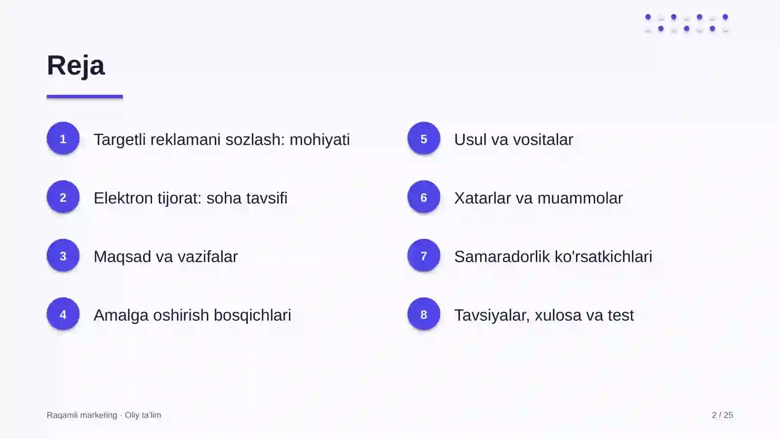 Elektron tijoratda targetli reklamani sozlash 2