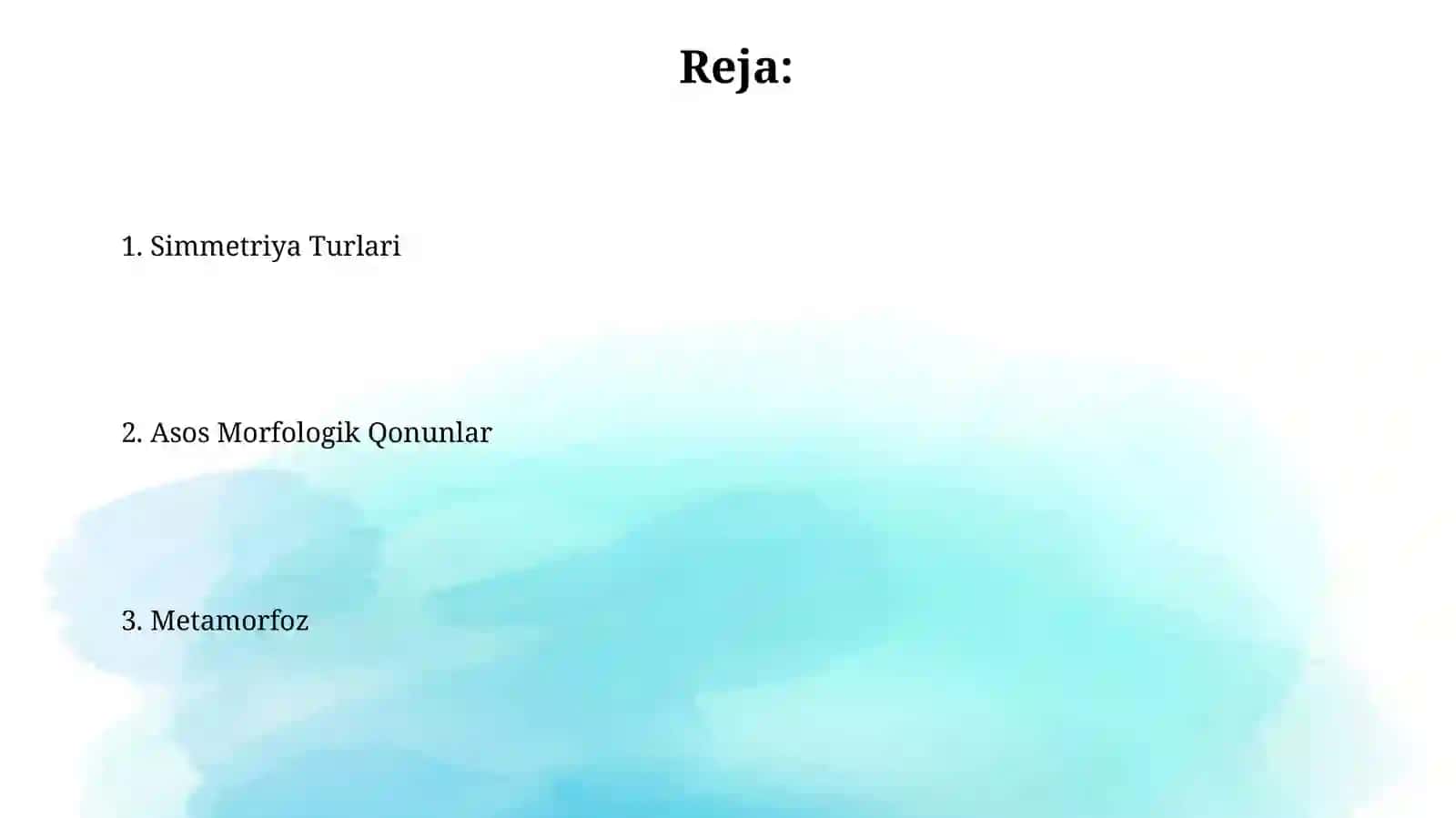 Asosiy marfologik qonuniyatlari: simmetriya turlari,metamarfoz 2