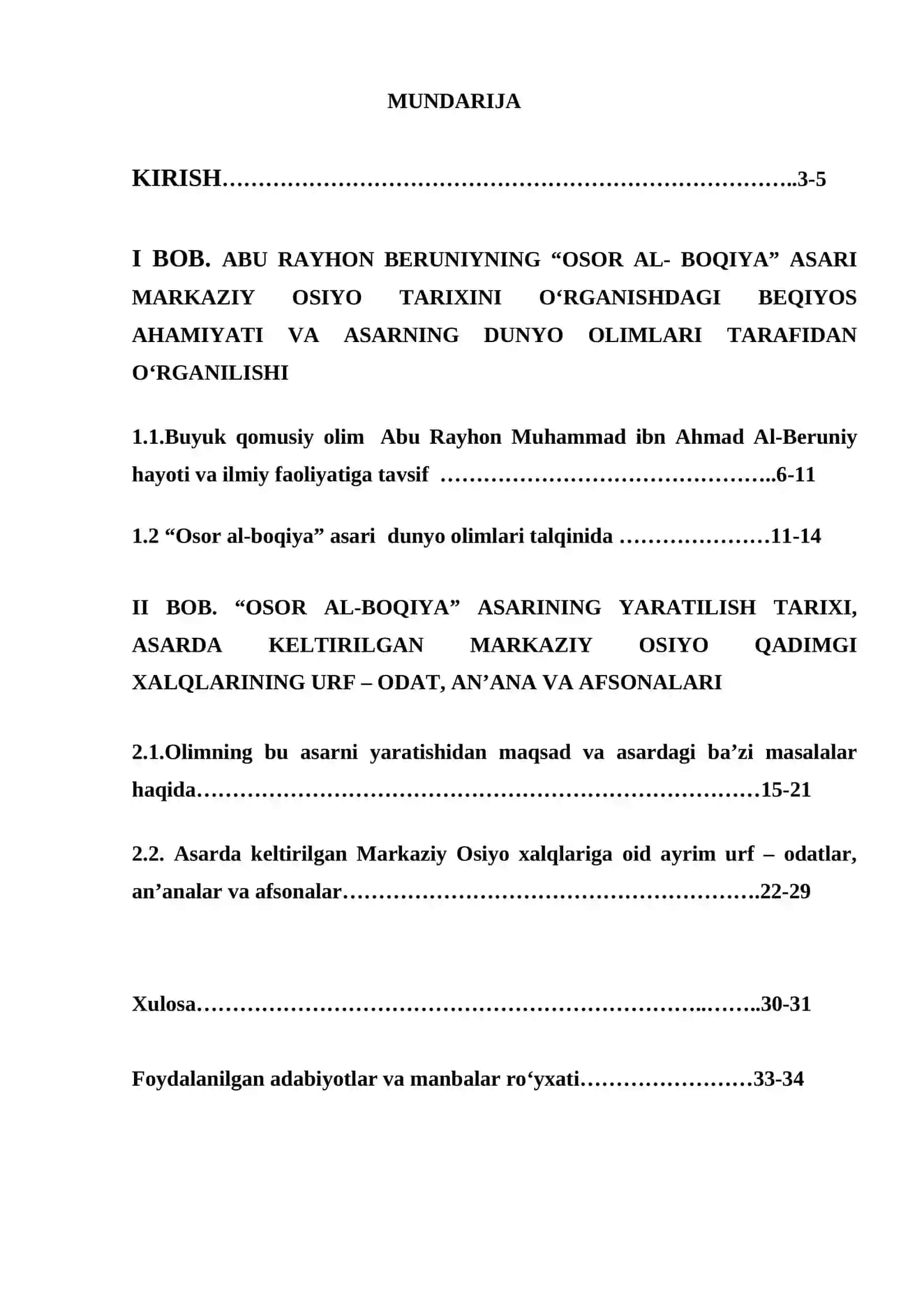 Abu Rayhon Beruniyning “Osor al-boqiya” asari Markaziy Osiyo tariхiga oid muhim manba 2