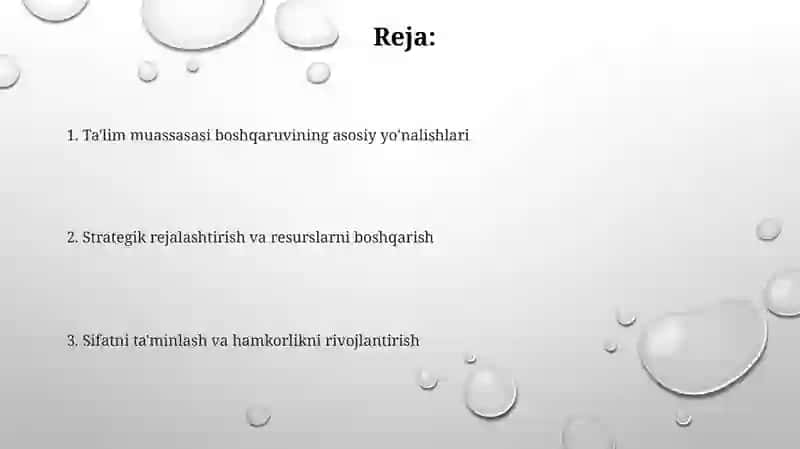 Ta'lim muassasasi boshqaruvining asosiy yo'nalishlari 2