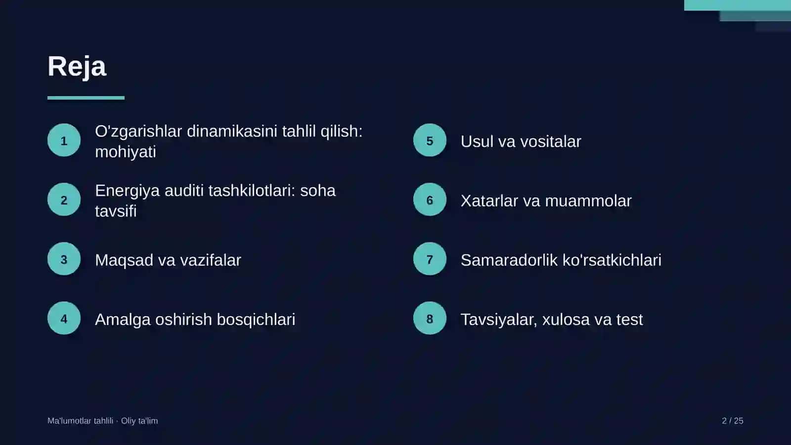 energiya auditi tashkilotlarida o'zgarishlar dinamikasini tahlil qilish 4486 2