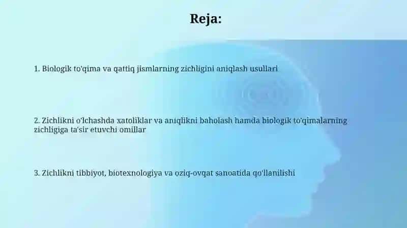 Biologik to'qima va qattiq jismlarning zichligini aniqlash 2