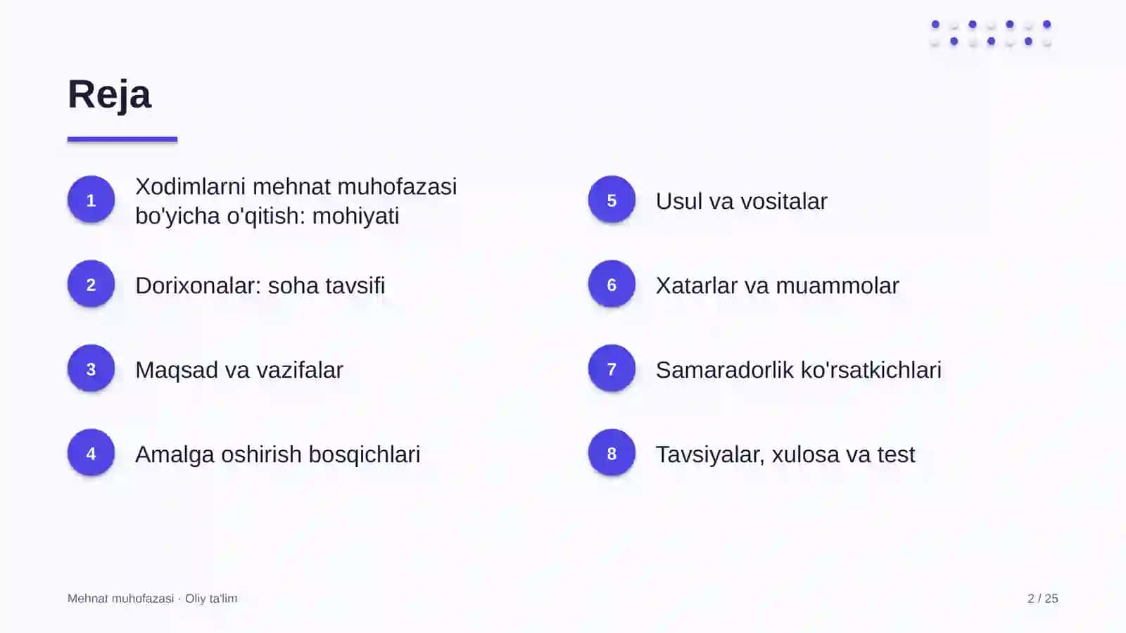 dorixonalarda xodimlarni mehnat muhofazasi bo'yicha o'qitish 6423 2
