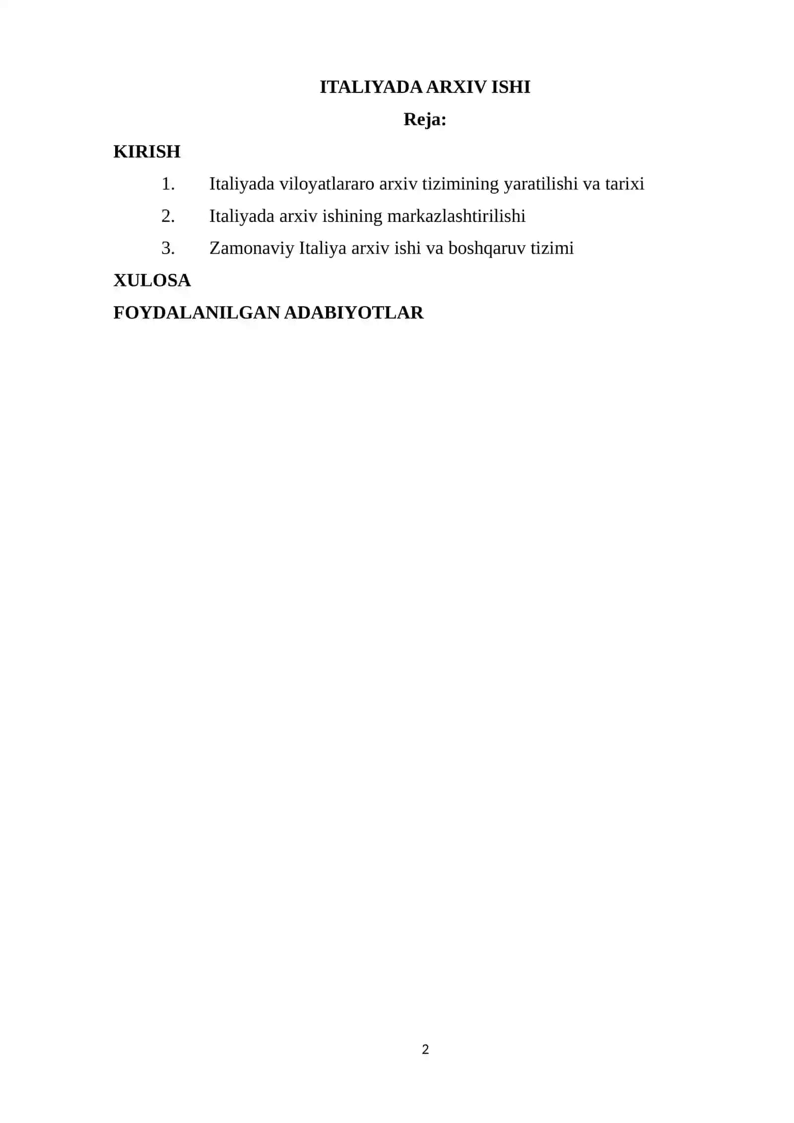 ITALIYADA ARXIV ISHI 2