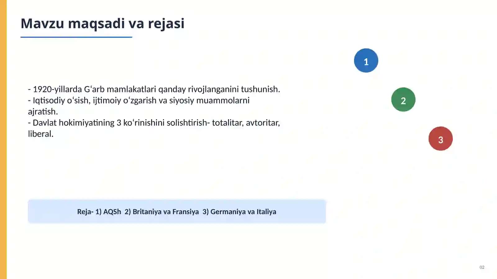XX asr G‘arb davlatlarining iqtisodiy va siyosiy o‘zgarishlari 2