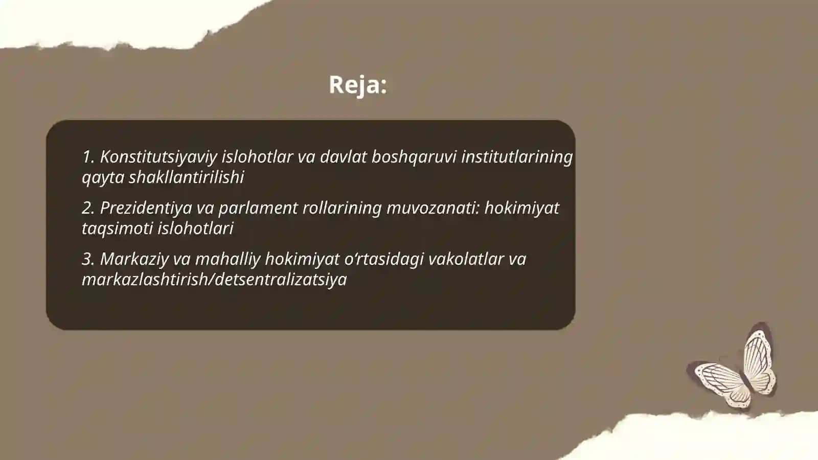 Konstitutsiyaviy islohotlar va davlat boshqaruvi institutlarining qayta shakllantirilishi 2