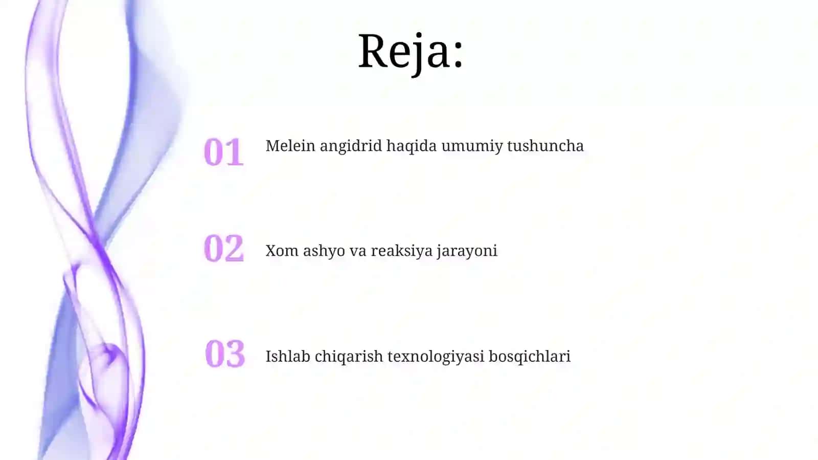 Melein angidrid ishlab chiqarish texnologiyasi 2