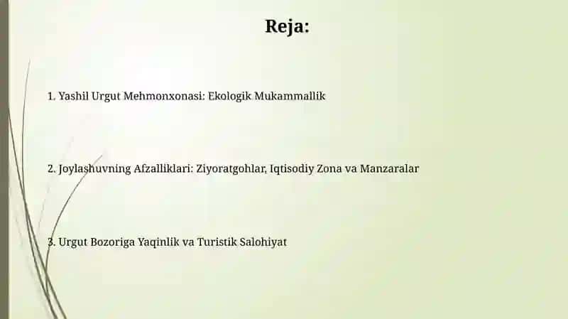 Yashil Urgut Mehmonxonasi 2