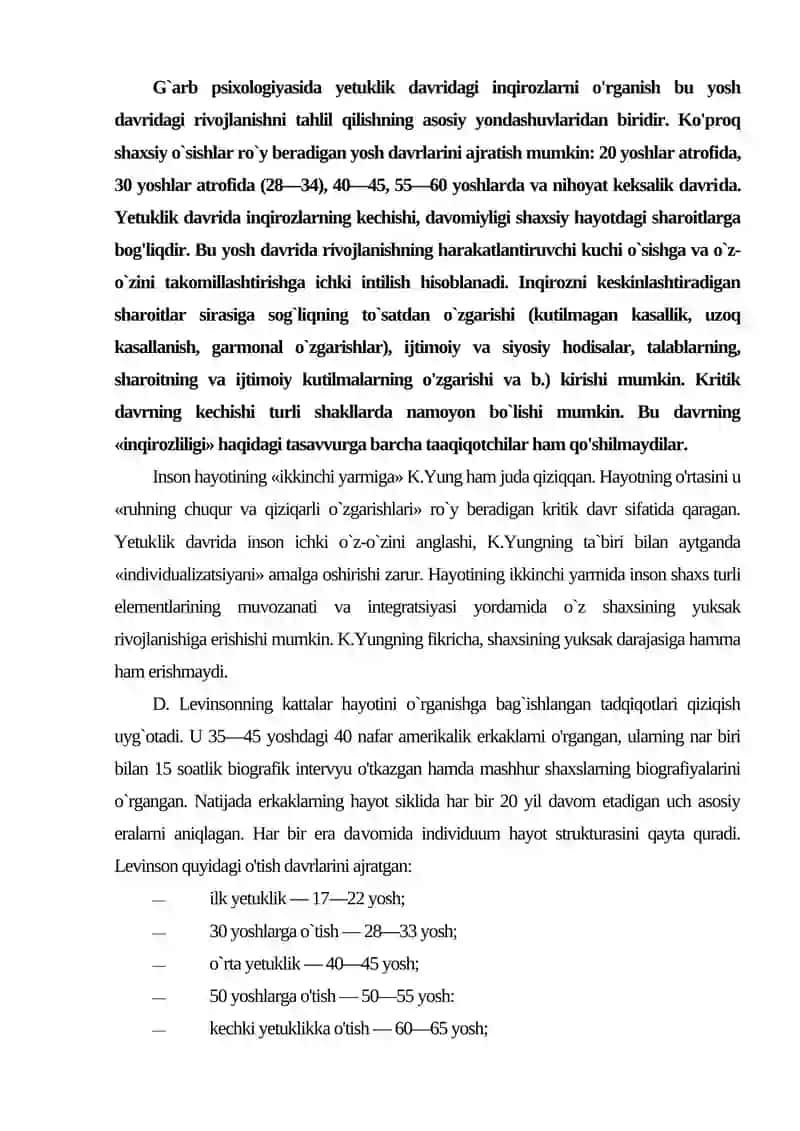 Yetuklik davridagi inqirozlar 2