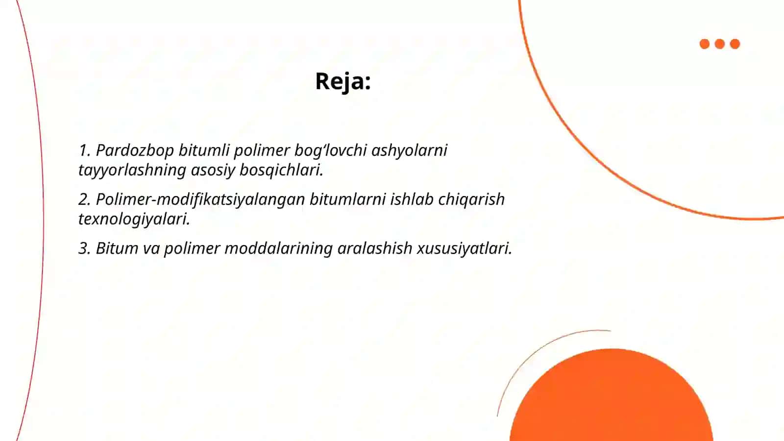 Pardozbop bitumli, polimer bogʻlovchi ashyolar olinish texnologiyasi 2