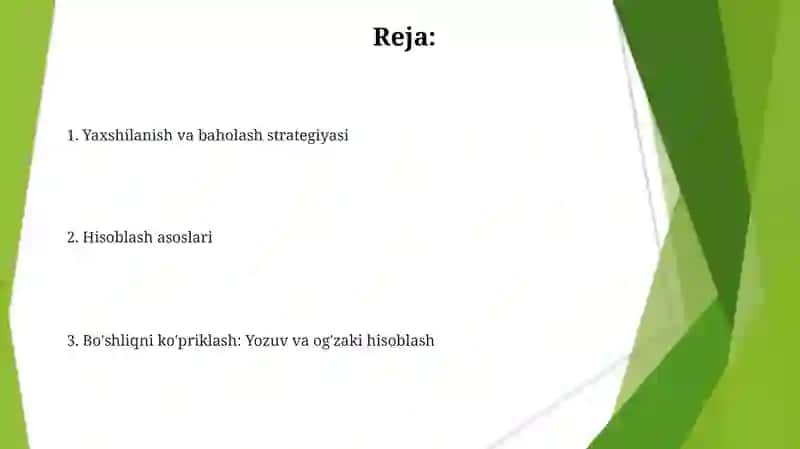 O'quvchilarni yozma va og'zaki hisoblash malakalarini shakillantirish 2
