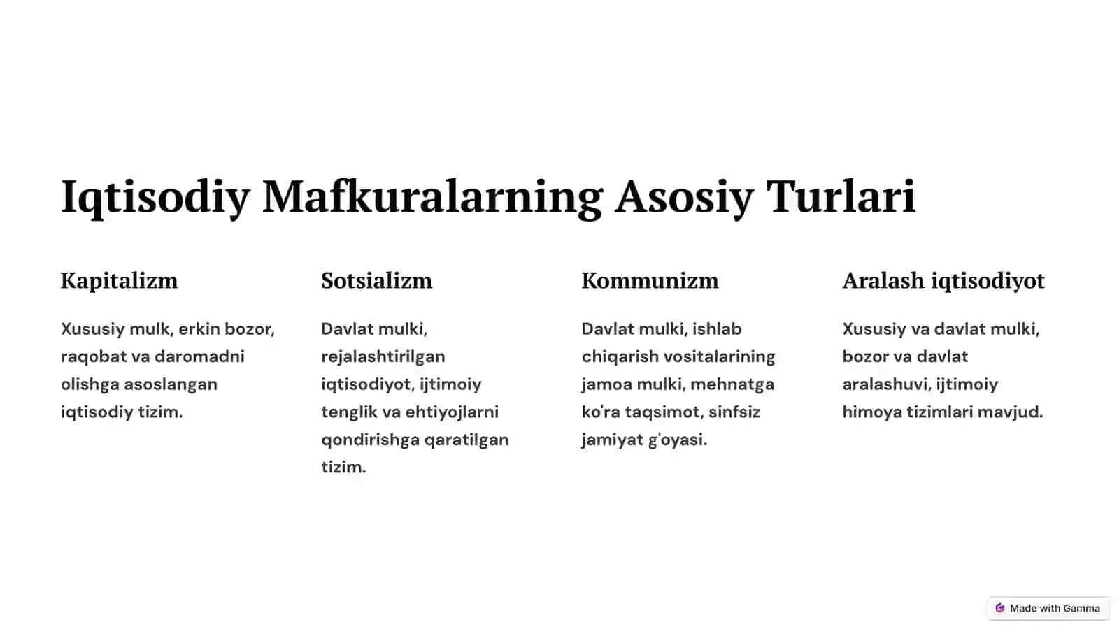 Iqtisodiy Mafkura: Ta'rif va Ahamiyat 2