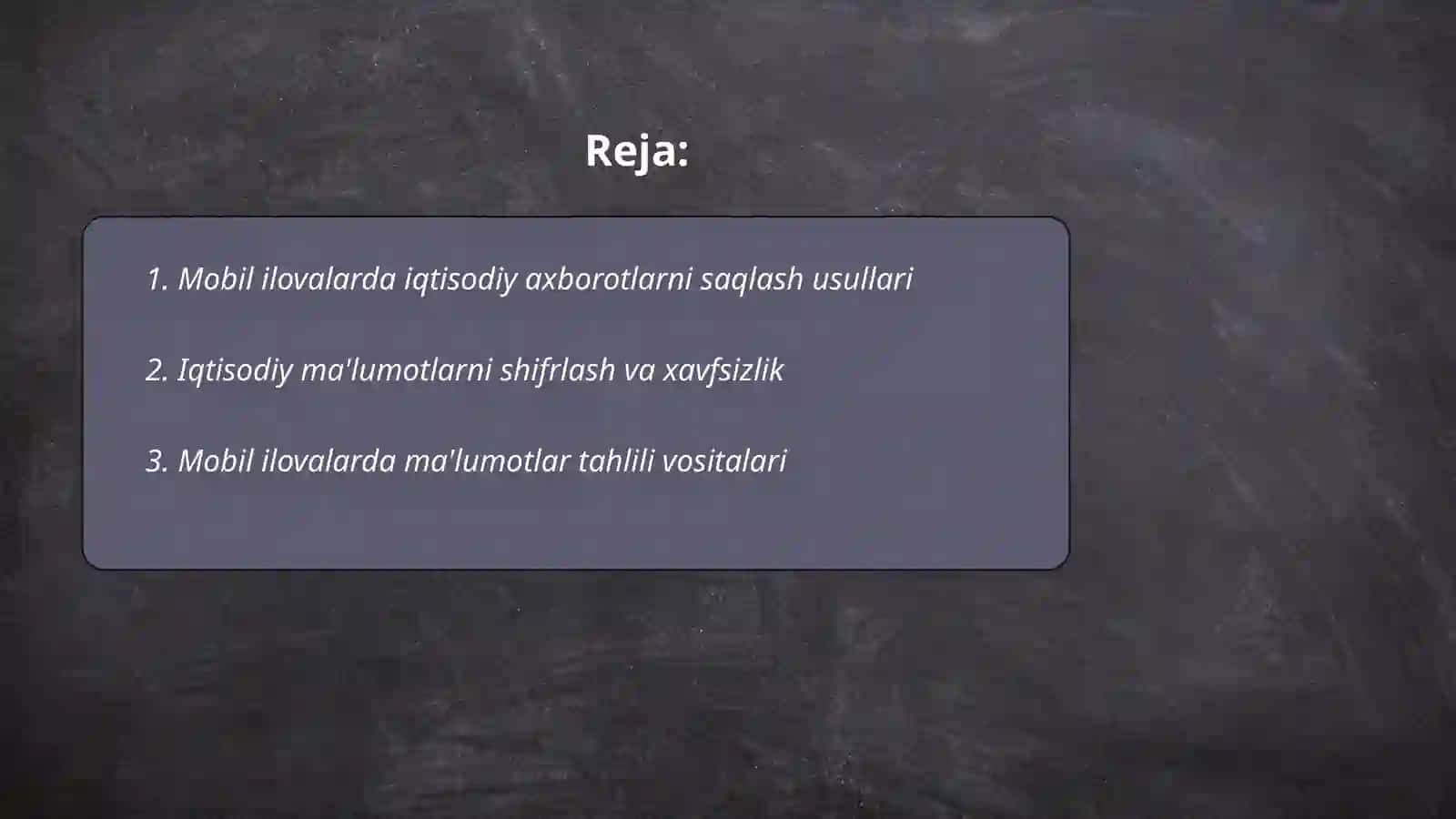 Mobil ilovalarda iqtisodiy axborotlarni saqlash usullari 2