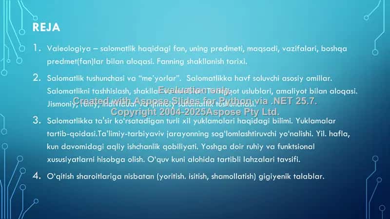 Valeologiya – Salomatlik haqida tushuncha 2
