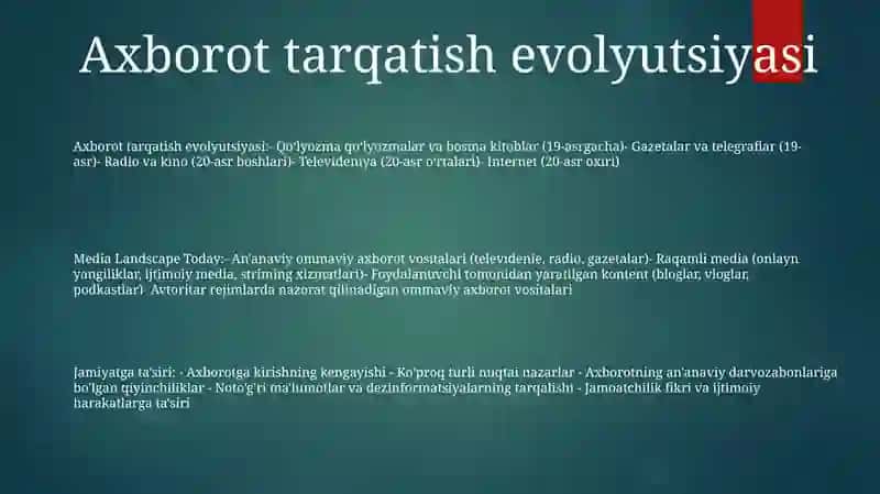 Axborot tarqatish evolyutsiyasi 2