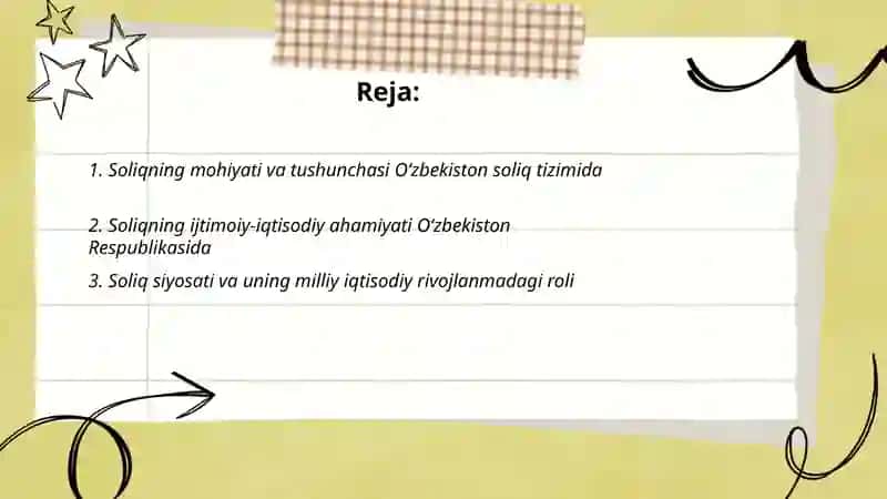Oʻzbekiston Respublikasining soliq tizimida soliqning mohiyati va ahamiyati 2