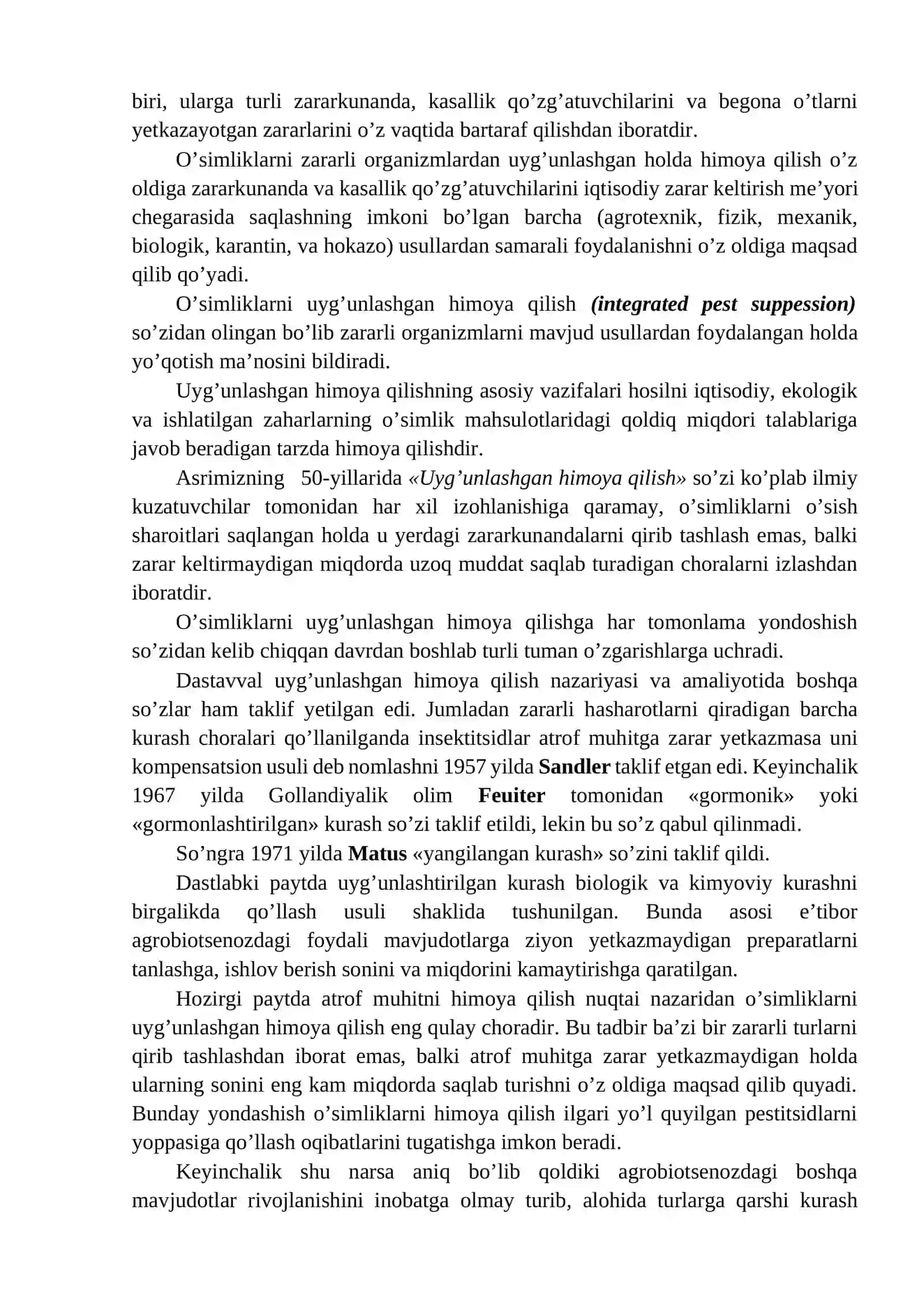O'simliklarni himoya qilish fanining maqsadi, vazifalari va Rivojlanish tarixi 2