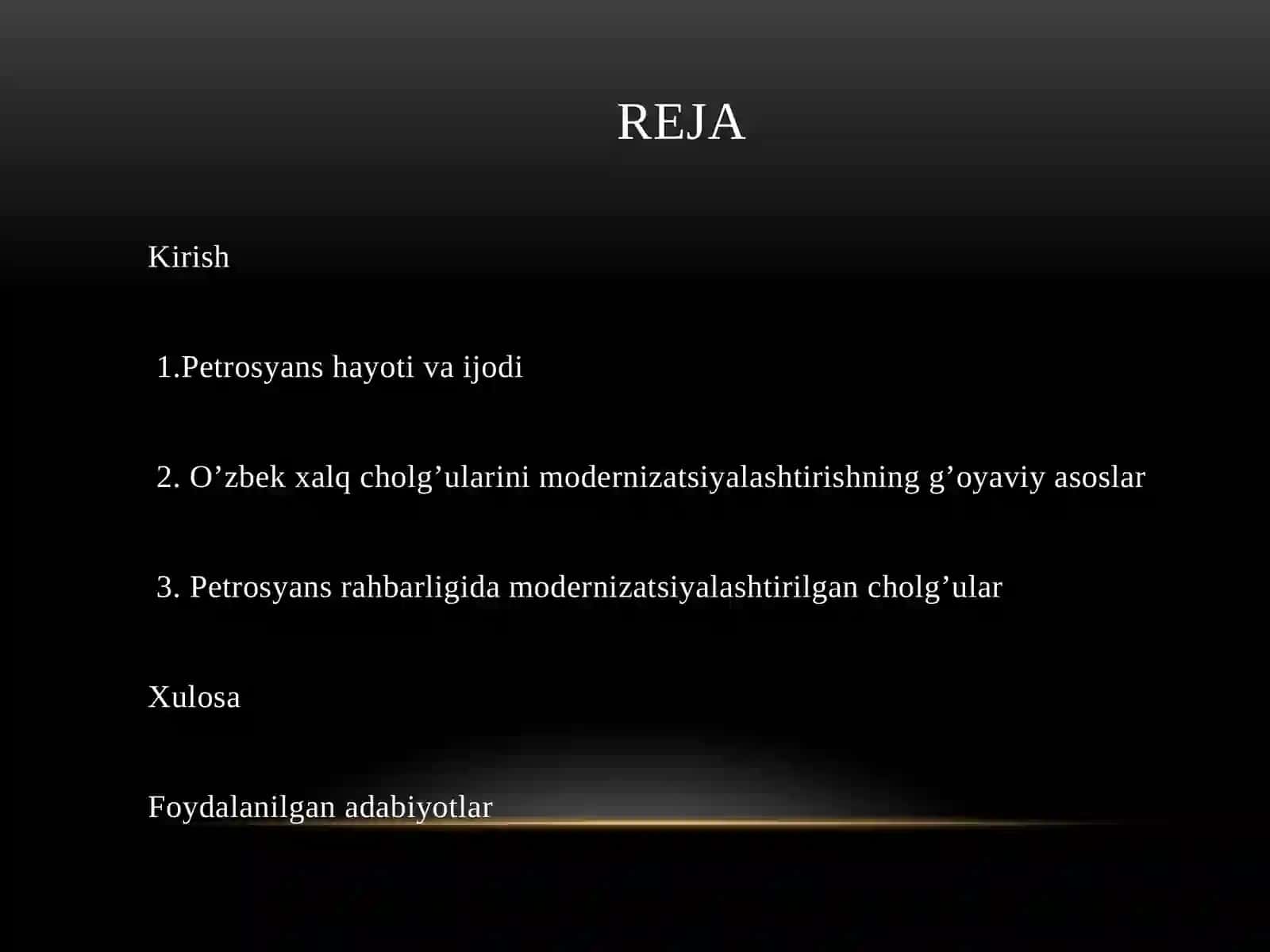 Petrosyans rahbarligi daxalq cholg'ularini tizimlari va modernizatsiyalashtirish 2