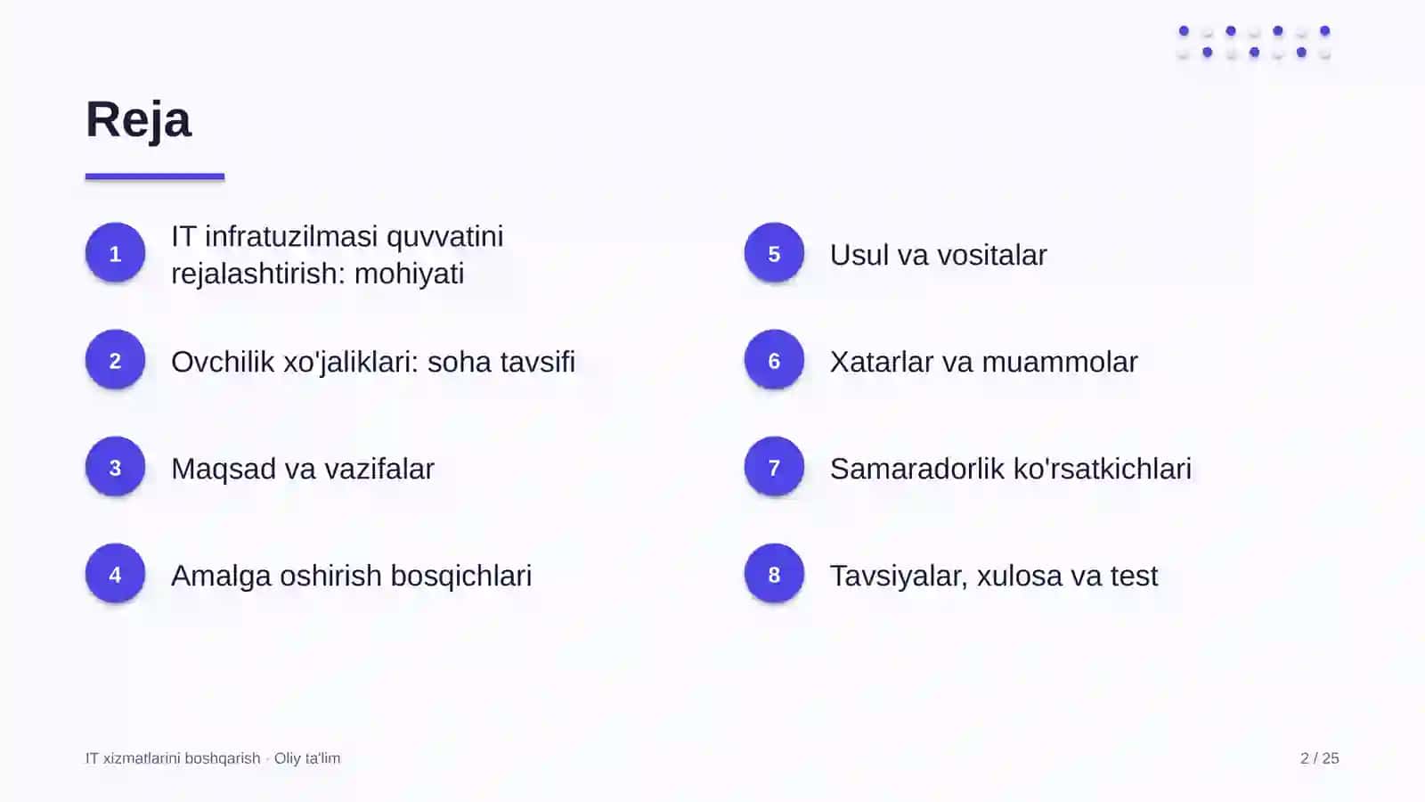 ovchilik xo'jaliklarida axborot texnologiyalari infratuzilmasi quvvatini rejalashtirish 2813 2